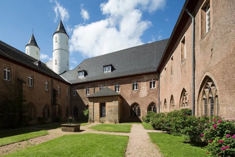 Cloister, view of the west towers, St., Saint, Saint