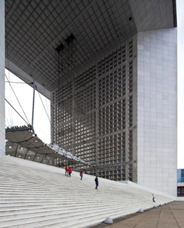 Office and conference building LA GRANDE ARCHE, 1984-89 by Johan Otto von Spreckelsen, cube-shaped