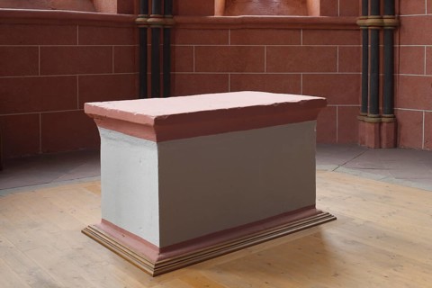 Choir room with altar mensa Church of St., Church of St., St., St., Saint