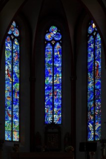 Window by Marc Chagall in the choir, created from 1978, St., Sankt, Saint