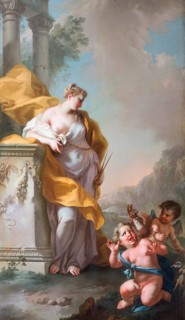 Wall painting by Stefano Torelli: Allegorical figures of the virtues of the councillors