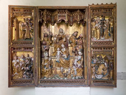 Schlutup clan altar from St Katharinen, around 1500, Encounter at the Golden Gate, St, Saint, Saint