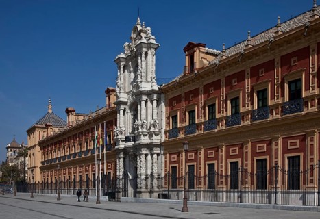 Seville, San Telmo Palace. San Telmo Palace. Facade from 1757