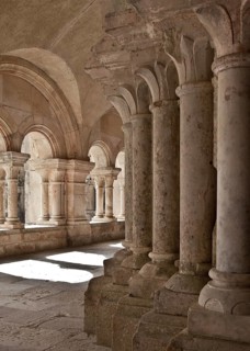 Fontenay former Cistercian monastery Cloister arcades, St., Saint, Saint