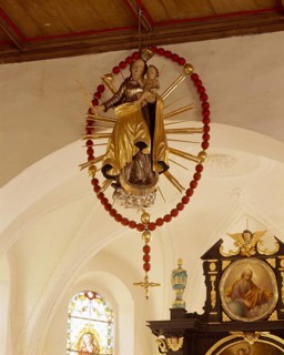 Tännesberg. Pilgrimage church of St Jodok from 1690, Madonna in the rosary around 1720, St, Sankt,