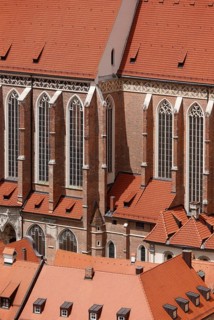 View from Trausnitz Castle to the south wall of the choir and nave, St., Sankt, Saint