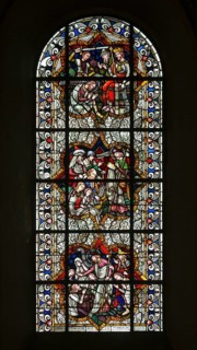 South transept window from 1901/1902 with scenes from the life of the Apostle James the Elder