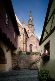 View of the church complex from Schulgässchen, St., Sankt, Saint