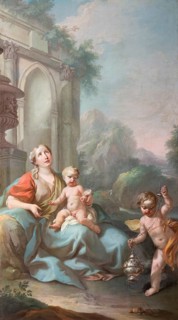Wall painting by Stefano Torelli: Allegorical figures of the virtues of the councillors