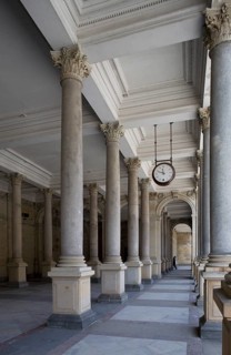 Czech Rep Karlovy Vary/Karlsbad Mill Fountain Colonnade. Longitudinal view. Built 1871-1881 by