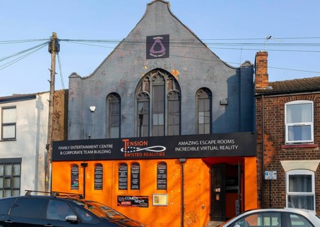 Tension Virtual Reality family entertainment centre, Croft Street, inner city of Lincoln,