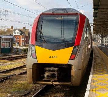 Greater Anglia, British Rail Class Stadler 755 bi-modal multiple unit passenger train arriving at