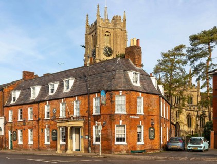 Architecture historic buildings, The Castle Hotel, Church of Saint Mary, Devizes, Wiltshire,