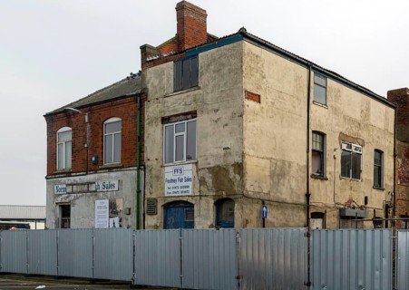 Derelict empty disused property in Grimsby docks, an area known locally as the Kasbah, north east