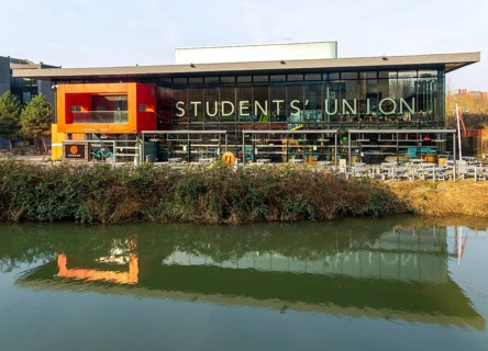 Students' Union building, Brayford campus, University of Lincoln, city of Lincoln, Lincolnshire,