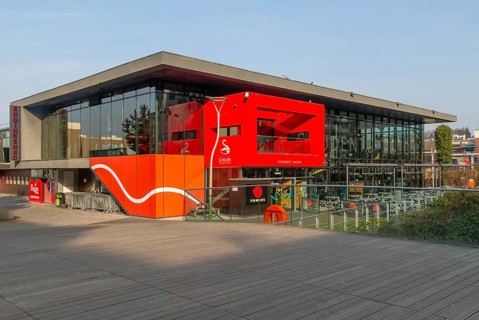 Students' Union building, Brayford campus, University of Lincoln, city of Lincoln, Lincolnshire,