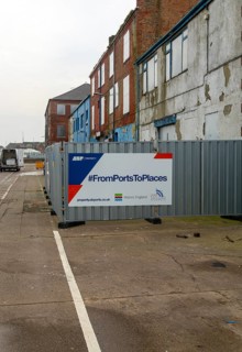 ABP From Port to Places redevelopment project, Grimsby docks, north east Lincolnshire, England, UK