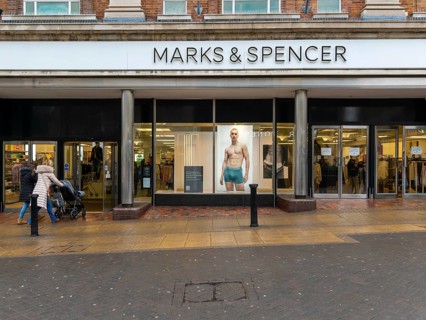 Marks and Spencer department store shop, High Street, city of Lincoln, Lincolnshire, England, UK