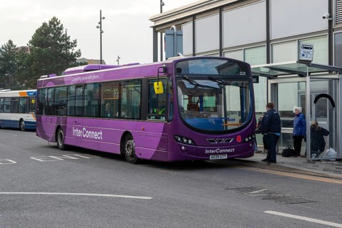 InterConnect Volvo B7RLE mk2 local bus public transport service, Grimsby, north east Lincolnshire,