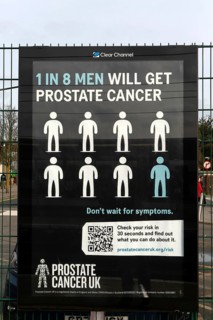 Prostate Cancer UK public awareness advertising poster, Clear Channel, UK