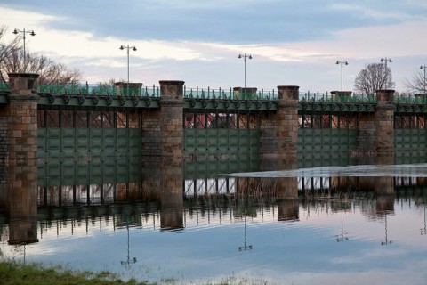 Pretzien Pretziener Wehr 58756 Sluice gate weir for flood protection along the Old Elbe near