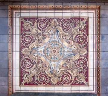 Bonn, government district (federal district, parliamentary district), tile mosaic on the floor of
