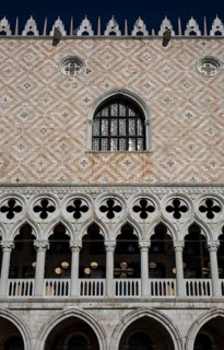 Italy Venice Doge's Palace -5 South Wing 14th-15th century Section of façade