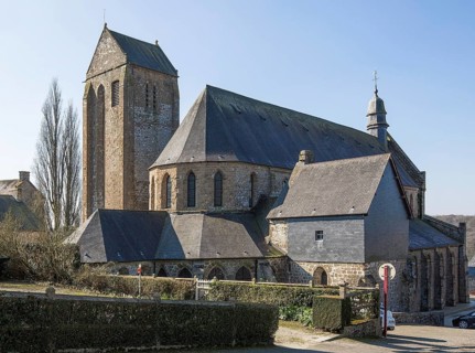 Mortain, collegiate church of St-Evroult. View from north-east, St, Saint, Saint
