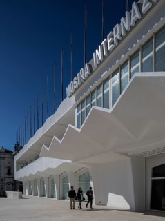 Italy Venice Lido -9 Palazzo del Cinema Venue of the film festival new development building from