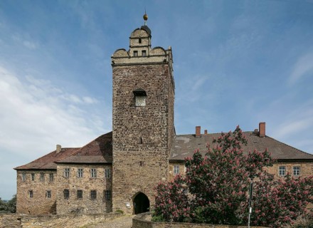 Allstedt b Sangerhausen Castle outer bailey 5581 Gate tower built around 1340 with Renaissance