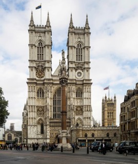 London, Westminster Abbey 13-16th century and 18-19th century West Towers - their upper storeys