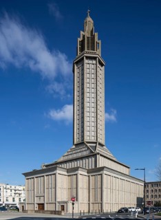 Le Havre, Church of St-Joseph, 1950s by Auguste Perret, view from south-west, St., St., Saint