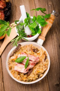 Sauerkraut with smoked meat