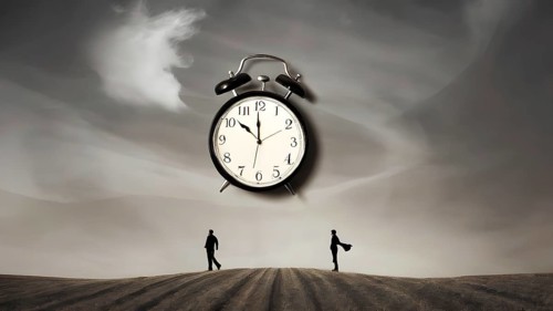 Abstract concept of time passing by in life. Generative AI, AI generated
