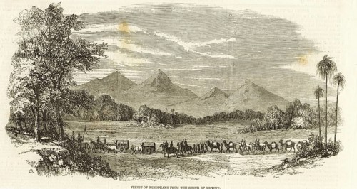 Military and munity mutiny flight of Europeans from Scene of mutiny, India, Asia