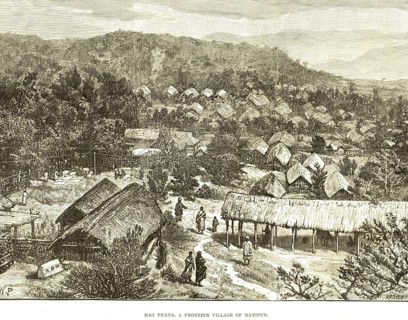 Military and munity mutiny views Mao Thana a frontier village of Manipur, India, Asia