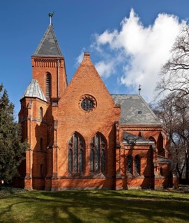 Vollenschier Altmark former manor church 74696 View from south neo-Gothic brick building 1875-77 by