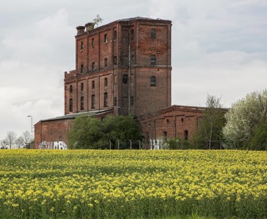 Krostitz Krs Nordsachsen Bildnr1865 decommissioned part of the brewery - barley building 2 right in
