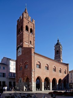 Italy Monza 88235 Town hall called ARENGARIO c. 1300 two-aisled open pillared hall above council