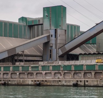 Porto Marghera near Venice, industrial harbour, storage and loading facility