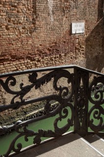 Italy Venice Rio de San Maurizio -207 Cast iron bridge railing detail