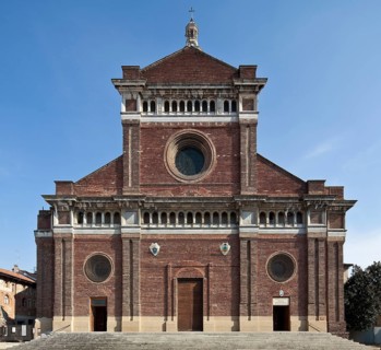 Italy Pavia 89697 Cathedral Start of construction 1488 View from west Facade 1895