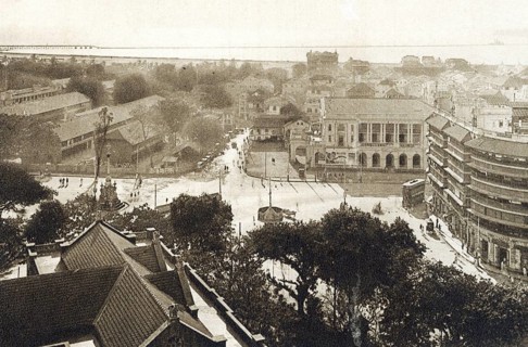 Old picture postcard, view from St Xavier school, Bombay Mumbai, Maharashtra, India, Asia