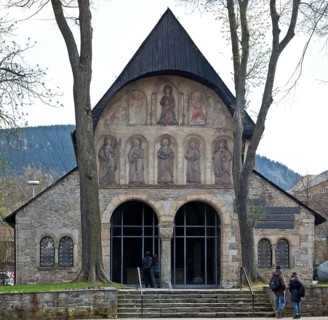 Goslar Remains of the cathedral demolished around 1820 North porch 75050 Gable field with Mary