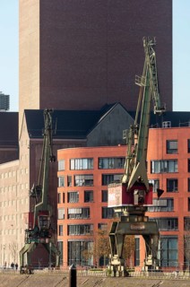 Duisburg, Inner Harbour, State Archive of North Rhine-Westphalia, built in 2010-2013 by the