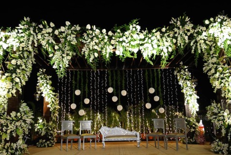 Flower decoration at wedding reception function
