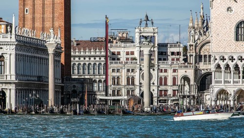 Venice, Piazzetta, from left to right: Bibliotheca Marciana, Campanile, Old Procuratie, Clock Tower
