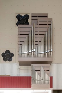 Hamburg, main church St. Nikolai, built in 1962 by Dieter and Gerhard Langmaack, baptistery organ