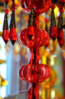 Colourful display of glass balls and beads, China, Asia
