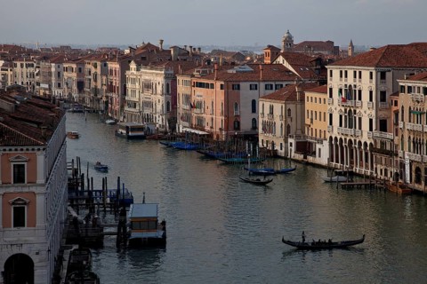 Italy Venice Grand Canal -91 View from the roof of the Fondaco dei Tedeschi onto the canal left